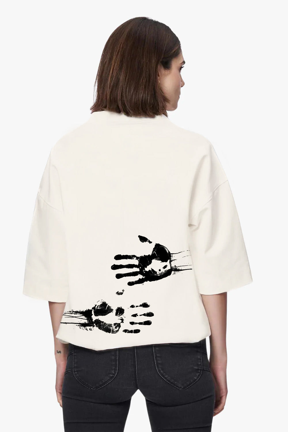 Tricou off white cu imprimeu  a hug that could last 4ever