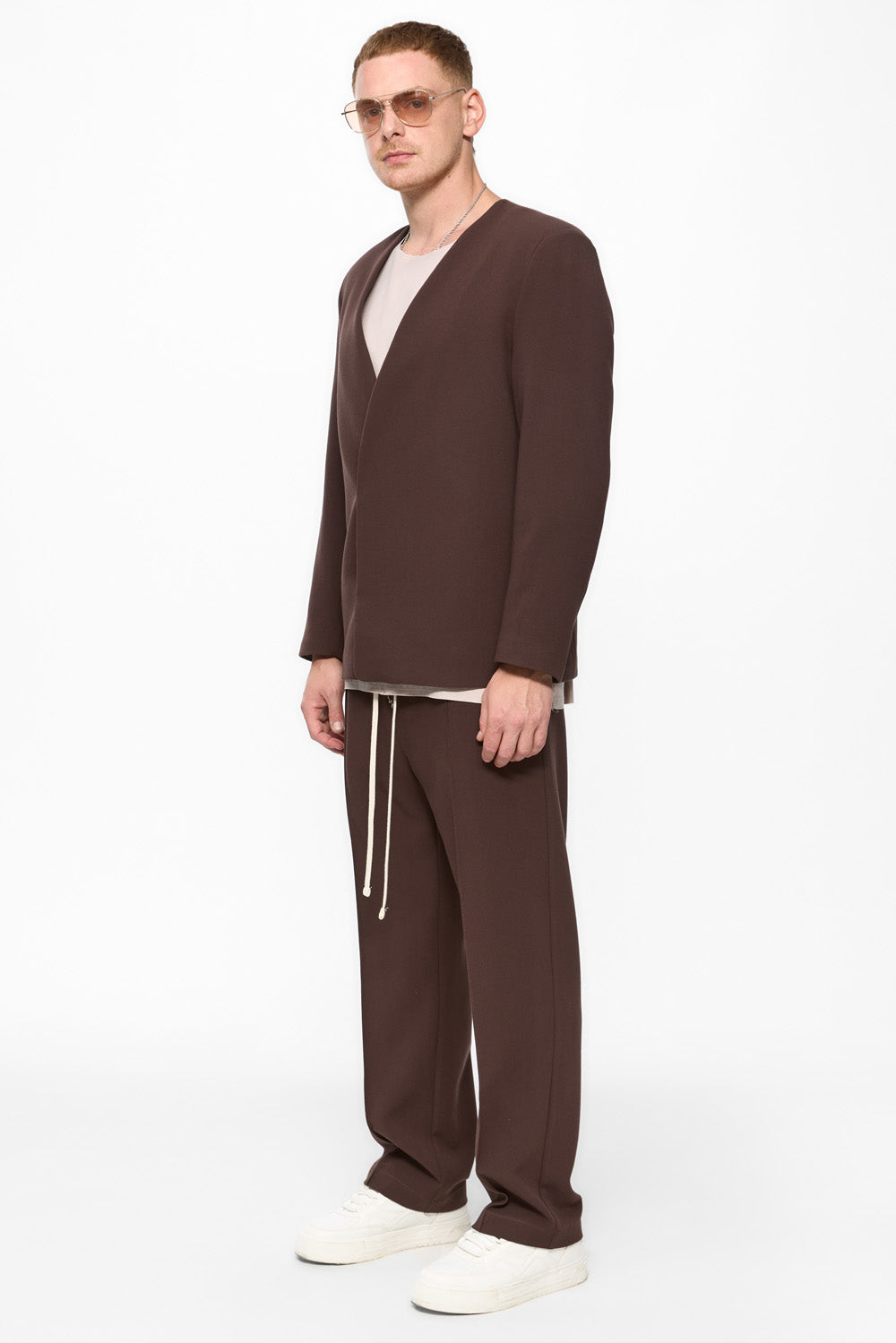 Cardigan maro din stofa 247 V2