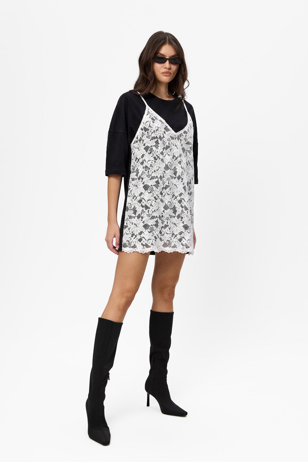 Rochie neagra cu dantela Negligee