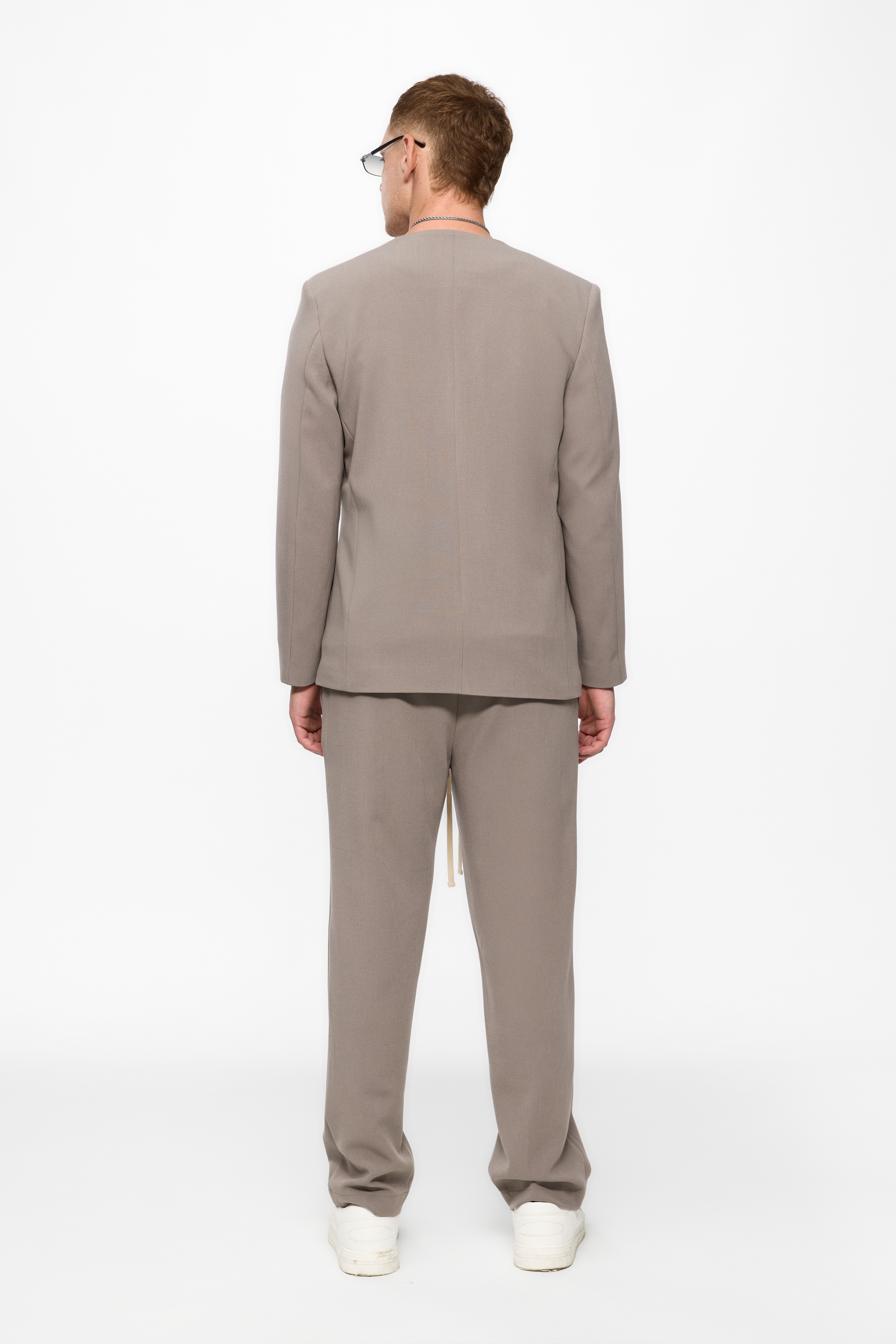 Cardigan bej din stofa de barbati 247 
