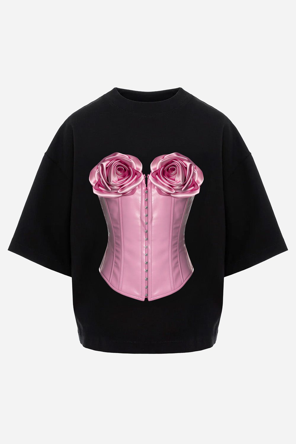 Tricou negru cu imprimeu Charmante V2