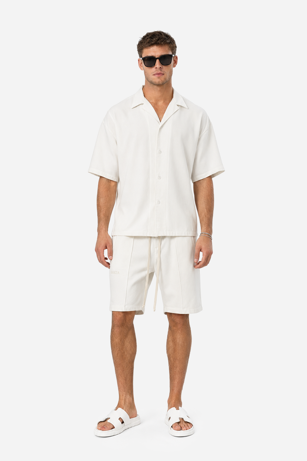 Camasa off white  cu maneca scurta Thomas