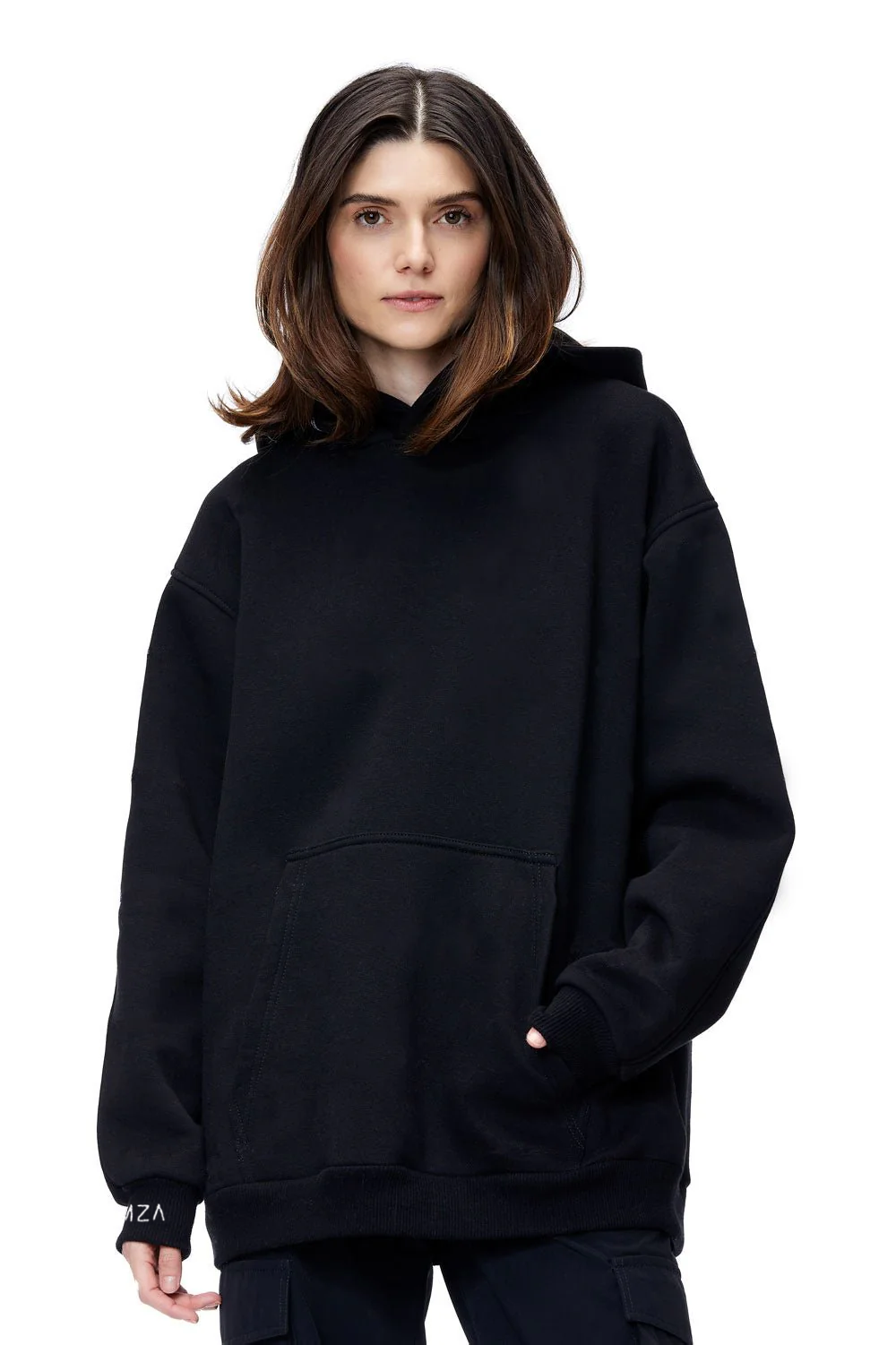 Hanorac negru oversized flausat Osiris