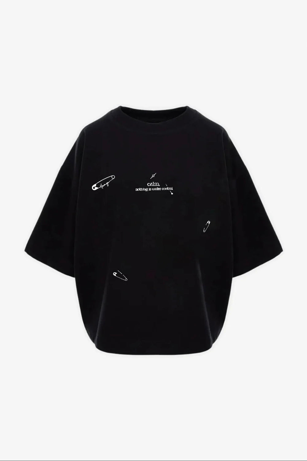 Calm pin embroidered t-shirt W