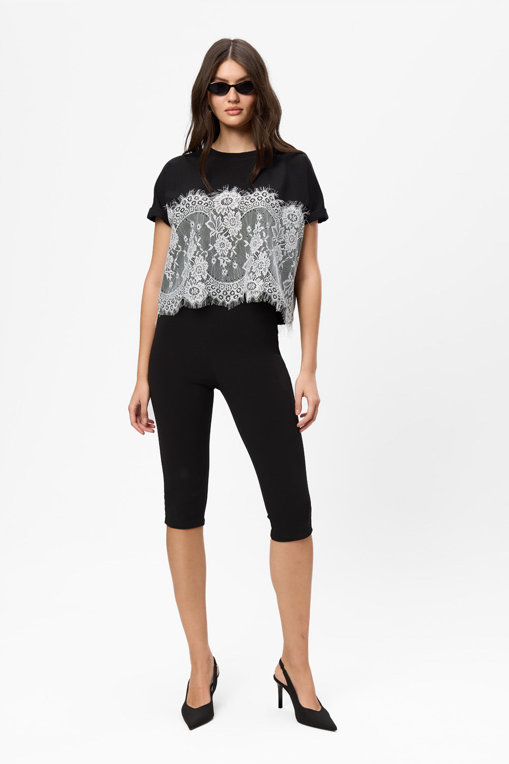 Tricou neagru cu dantela Muse V2