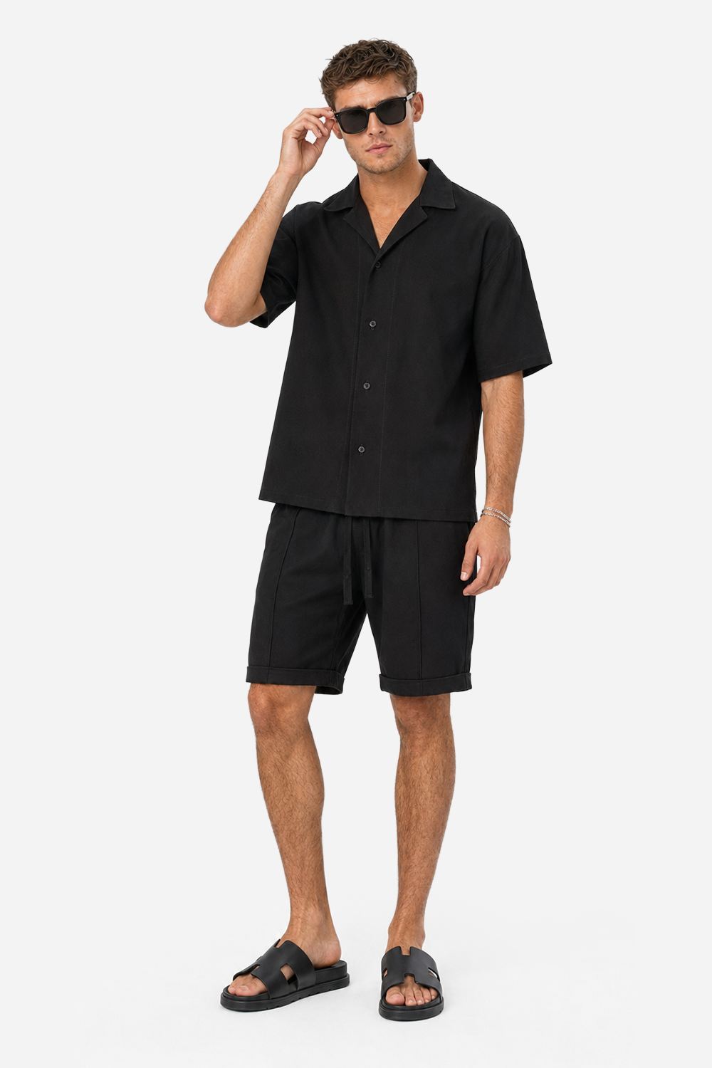 Camasa neagra cu maneca scurta Thomas