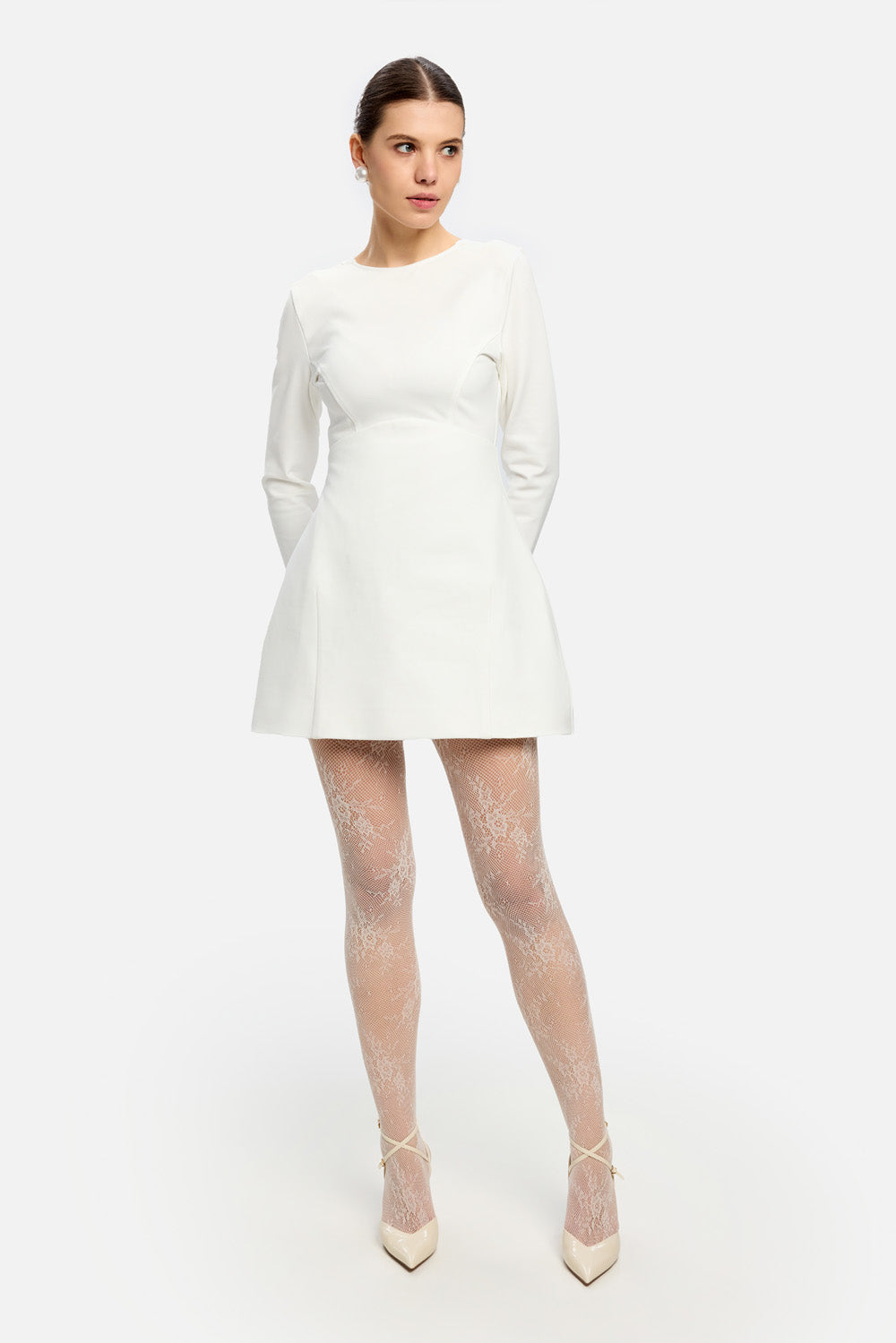 Rochie off white cu spatele gol Mini Paris