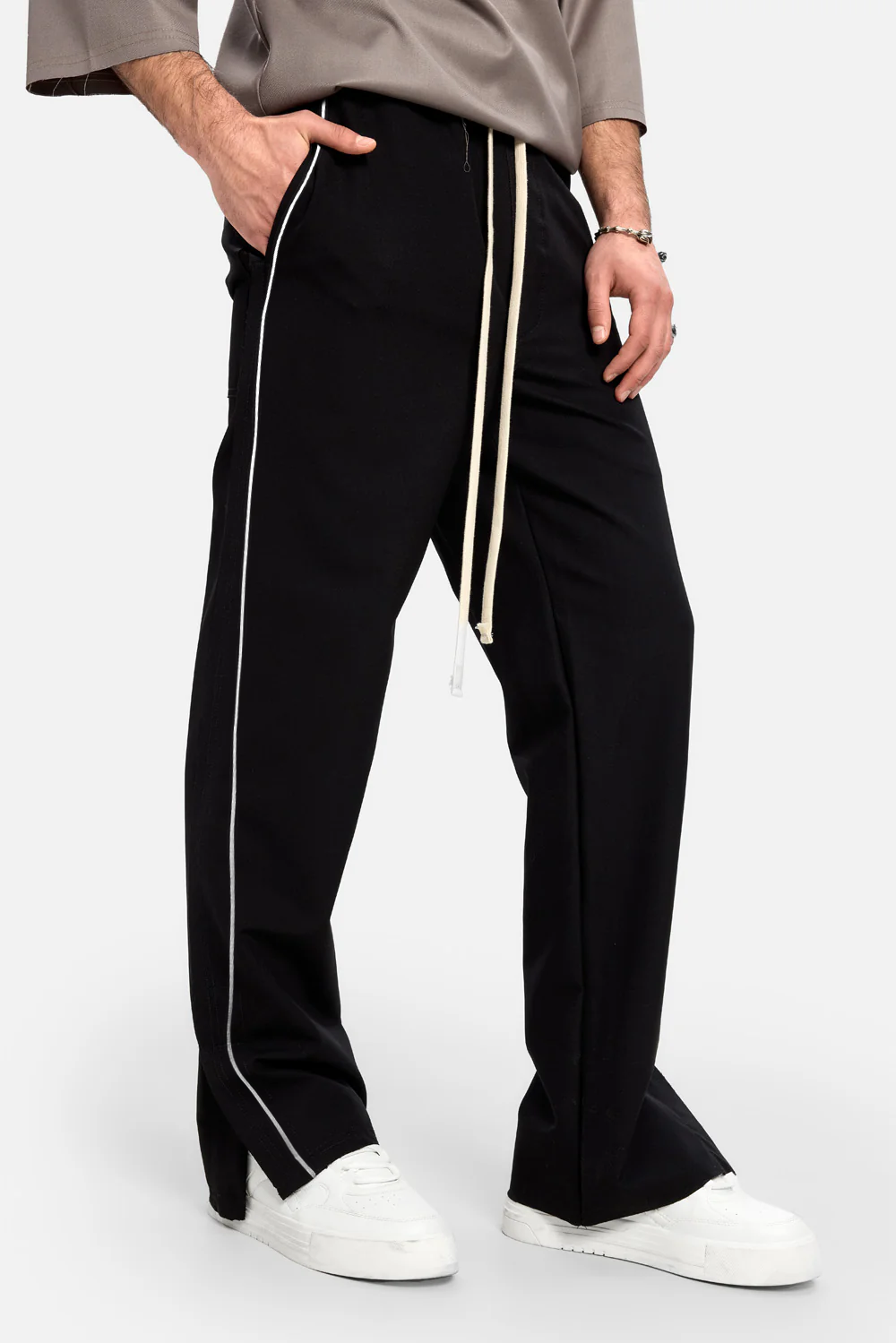  Pantaloni Rud | Bărbați | Negru | Stil Modern & Elegant | Confort & Funcționalitate | Atelier Hamza