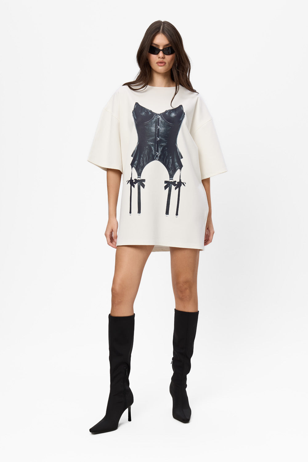 Rochie off-white cu imprimeu Kyoto Corset