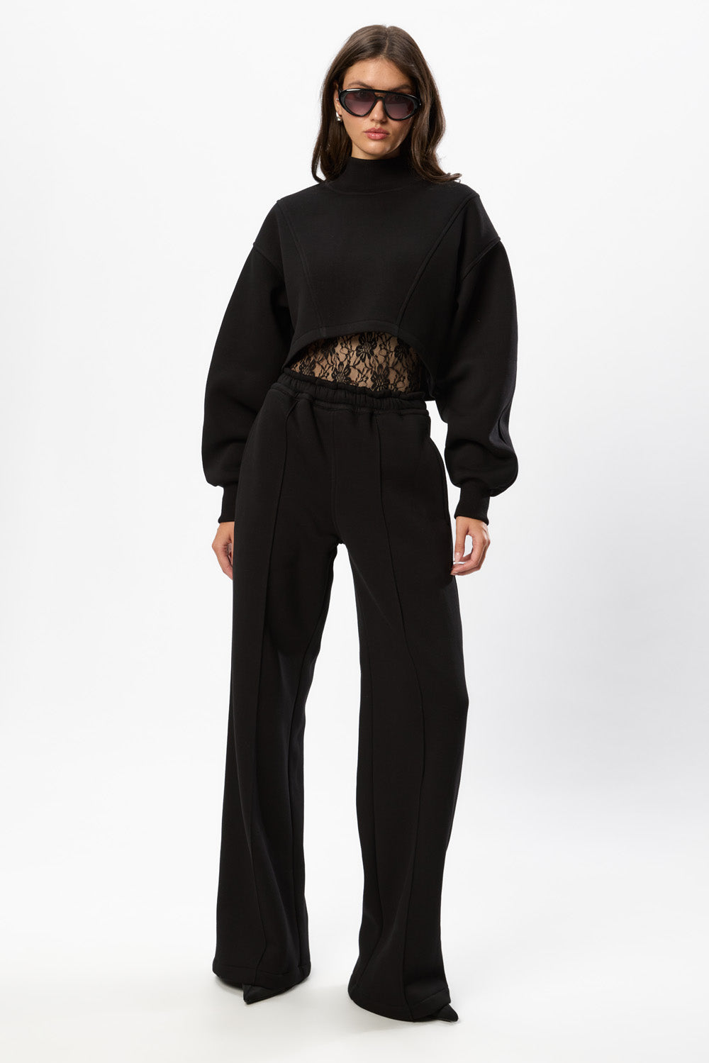 Pantaloni negri flausati Skipper 