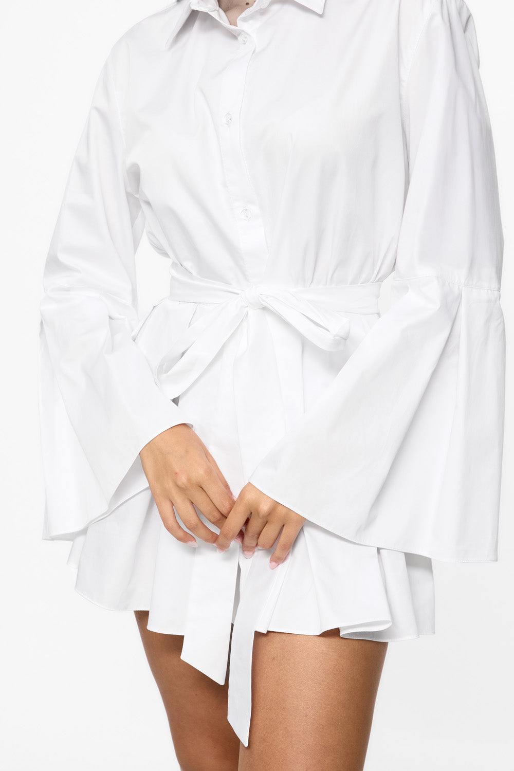 Elis White Mini Shirt-Dress