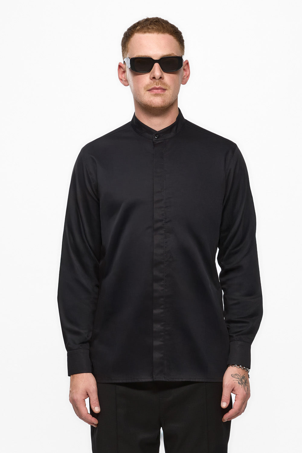 Camasa neagra din poplin Thom V2