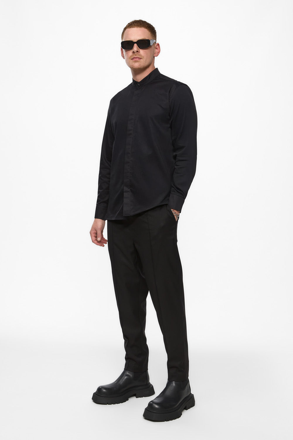 Camasa neagra din poplin Thom V2
