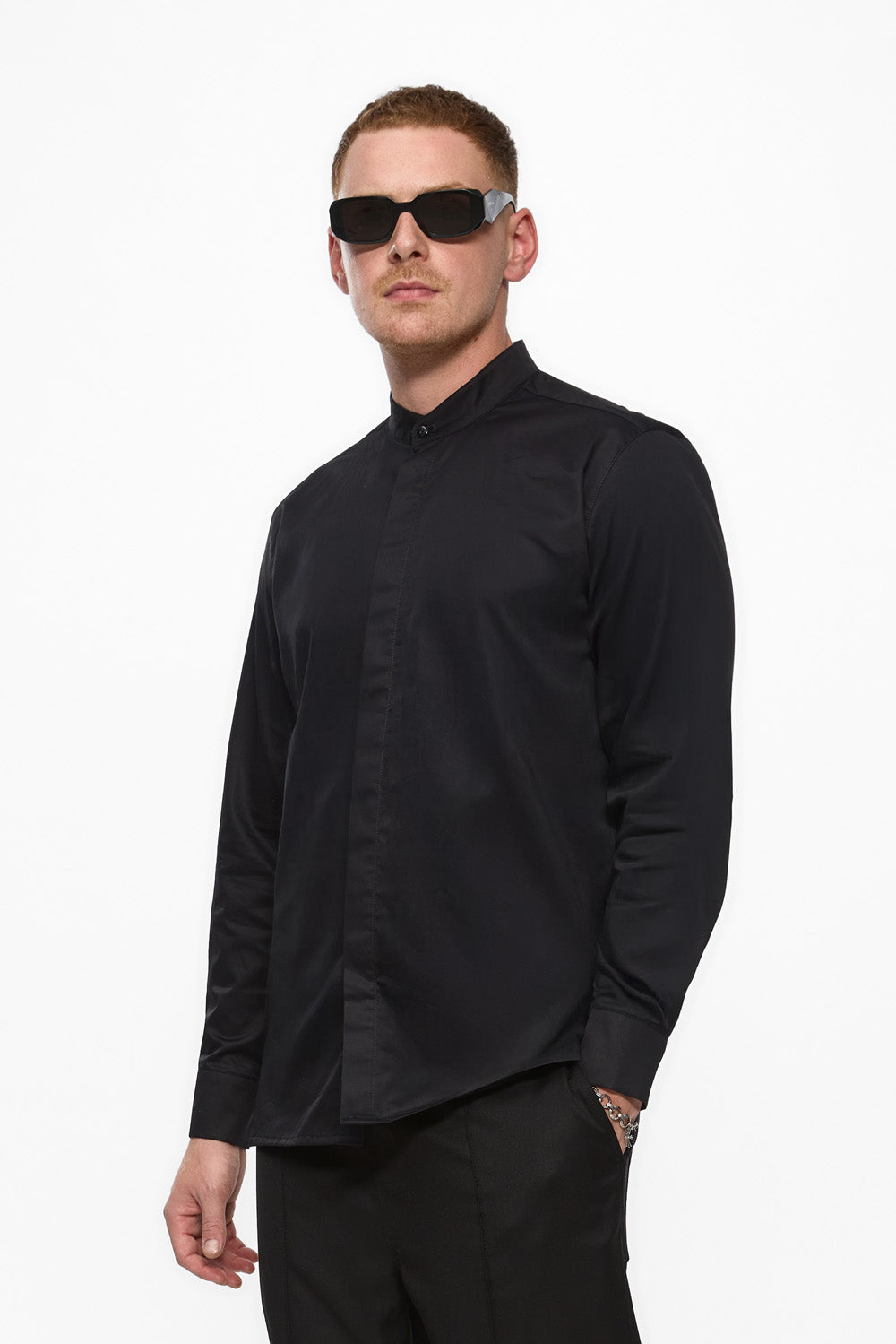 Camasa neagra din poplin Thom V2
