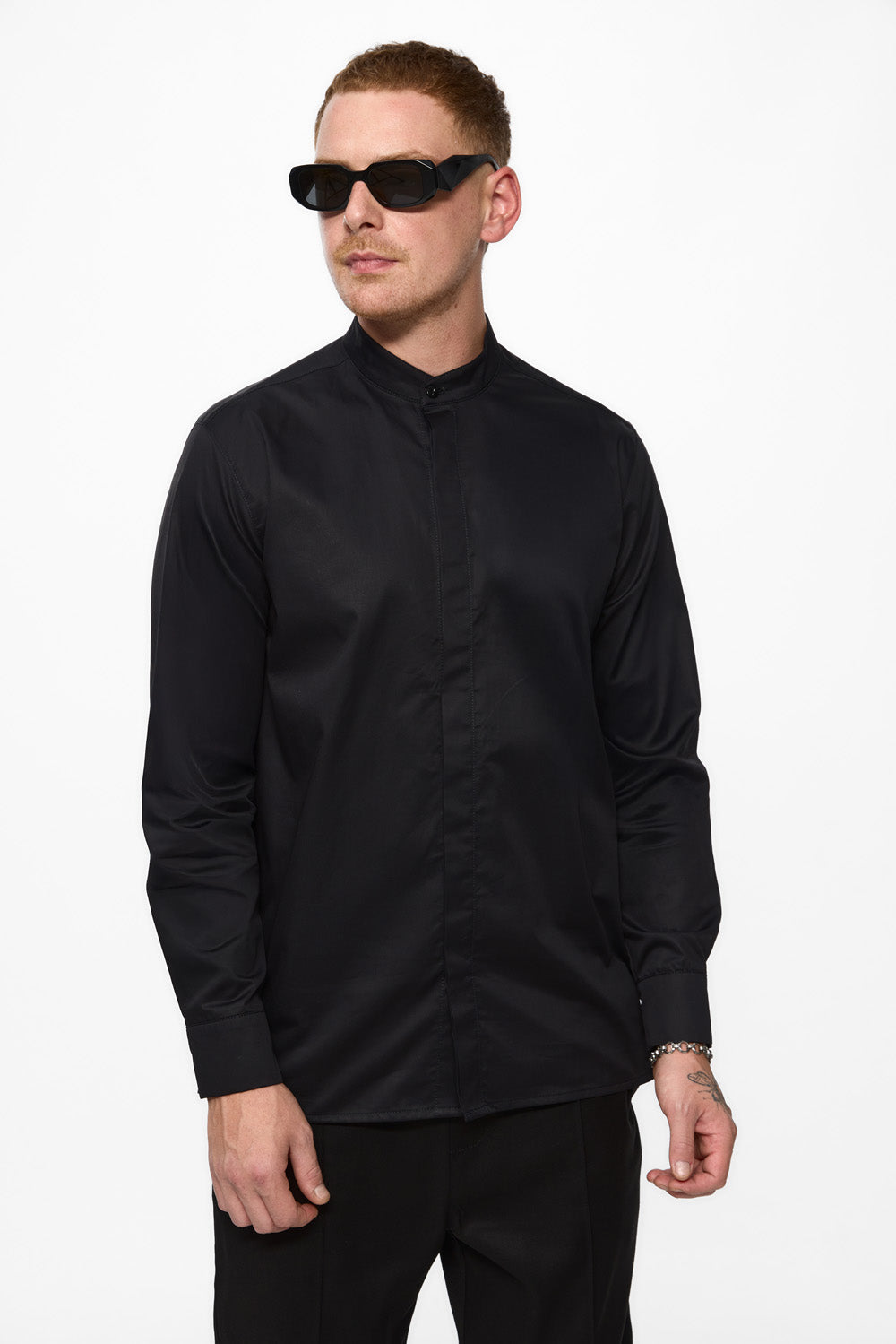 Camasa neagra din poplin Thom V2