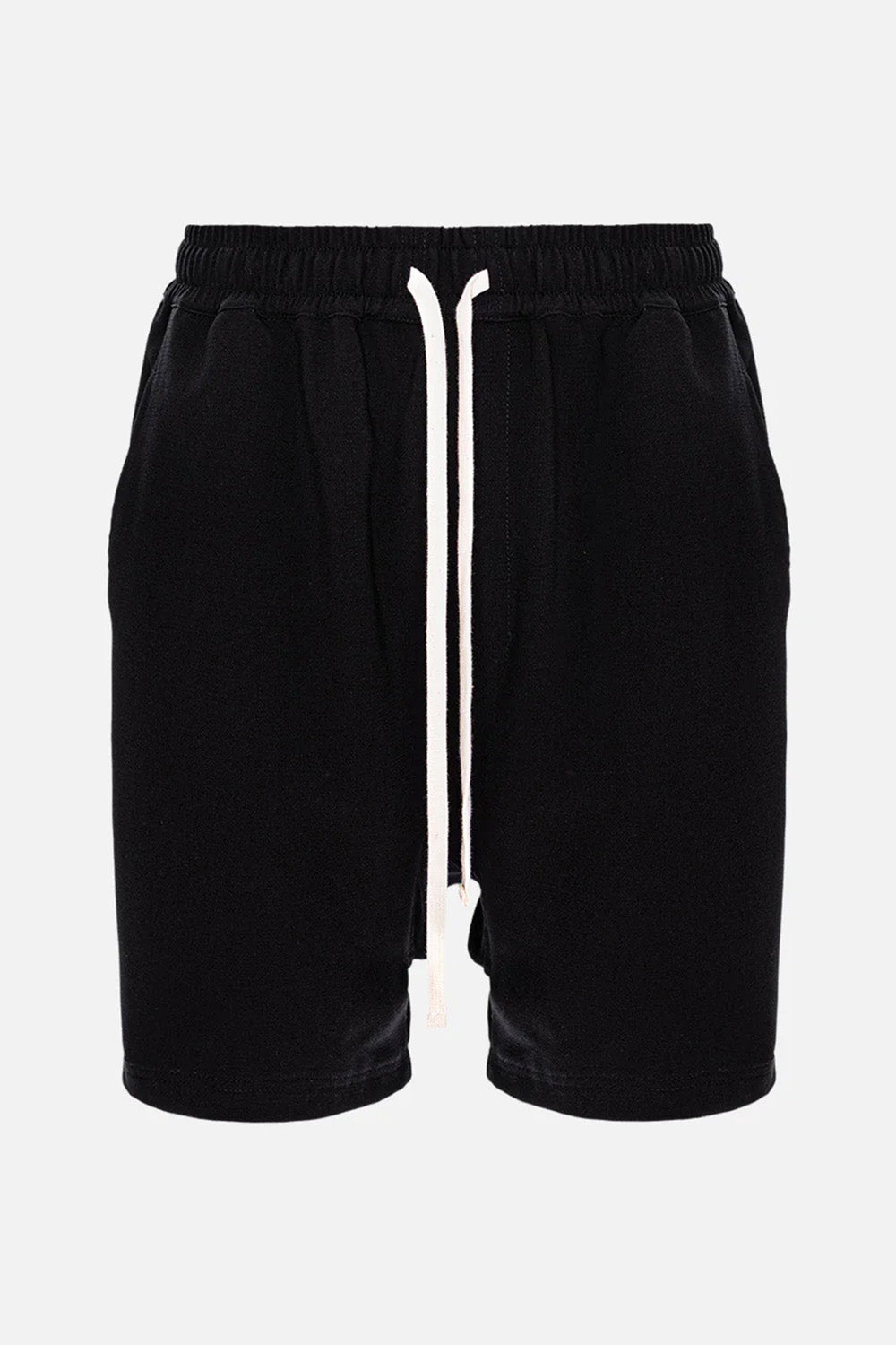 Pantaloni scurți din stofa 247, cu talie între picioare scăzută | Bărbați | Negru | Stil Modern & Elegant | Confort & Funcționalitate | Atelier Hamza