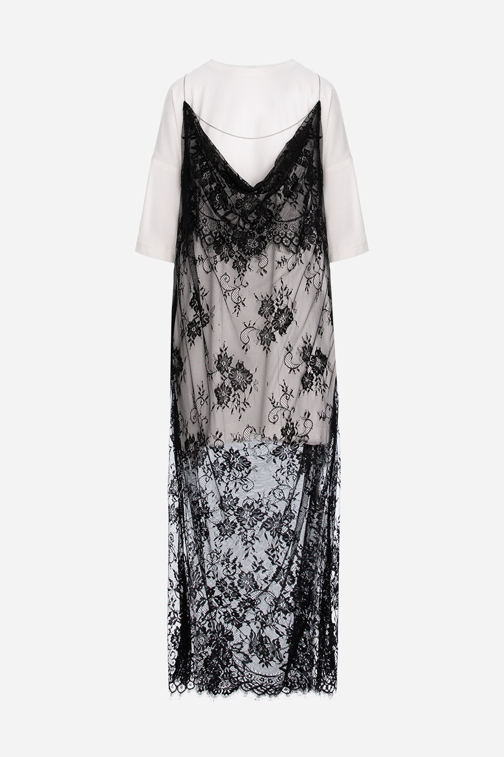 Negligee v2 double-layered Lace Black Dress