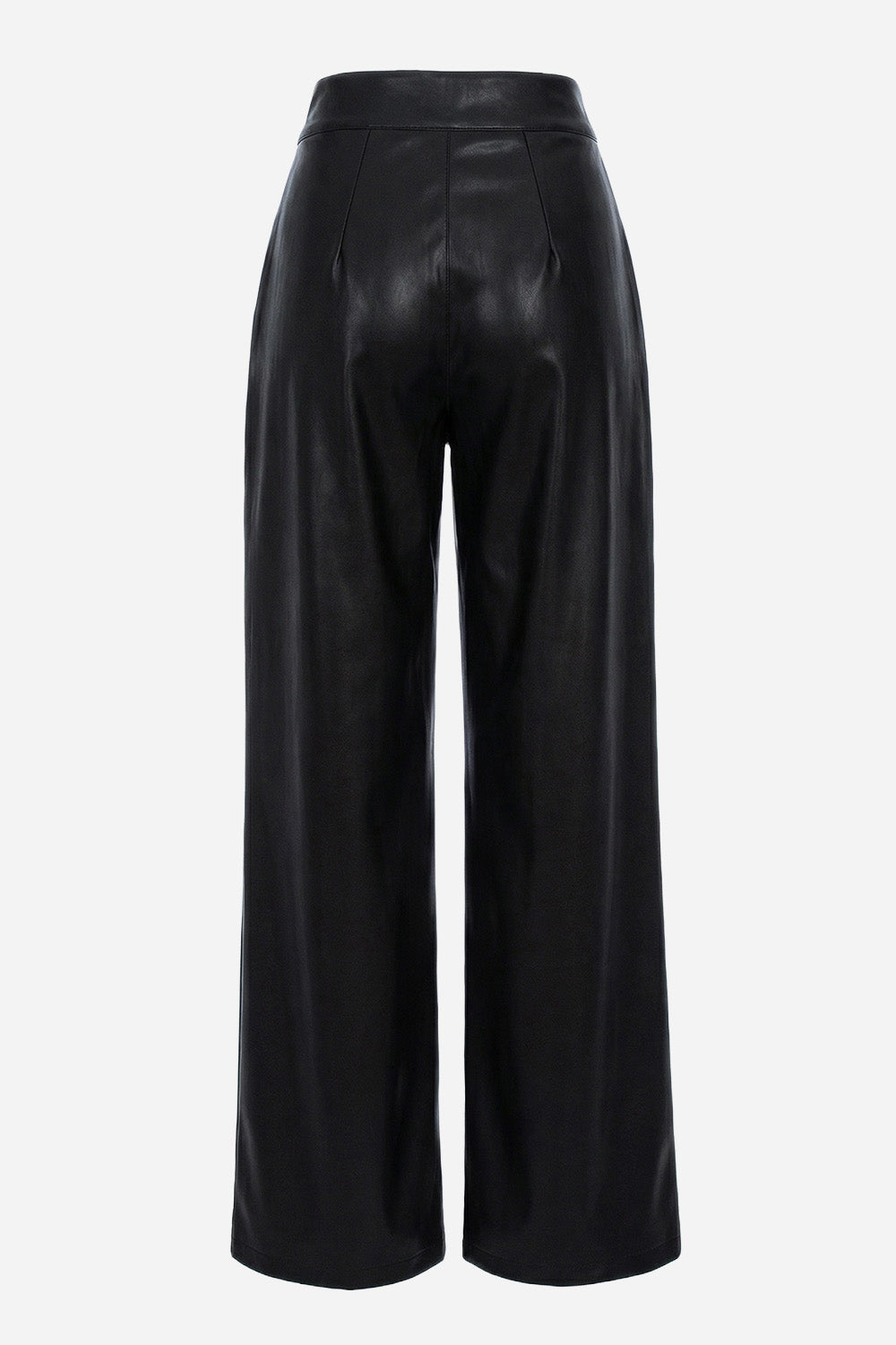 Pantaloni negri evazati din piele ecologica Kimi V2