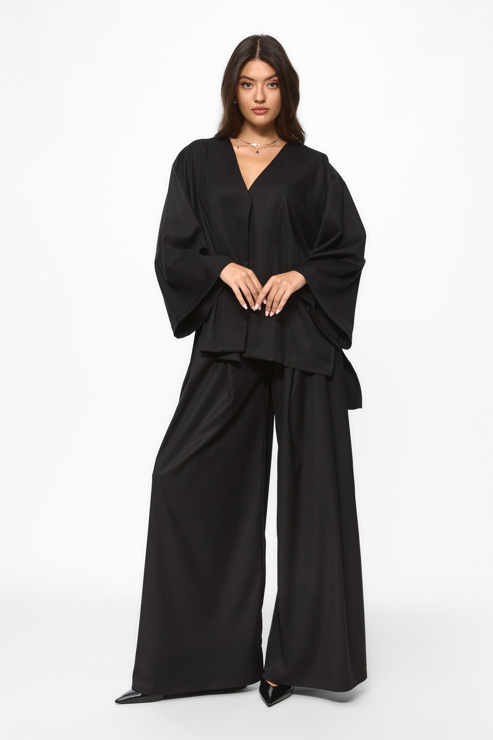 Pantalon negru din stofa Kimi