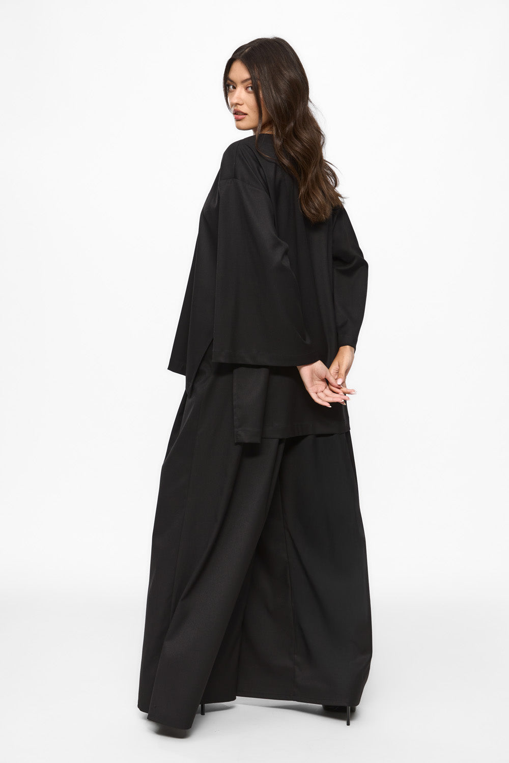 Pantalon negru din stofa Kimi
