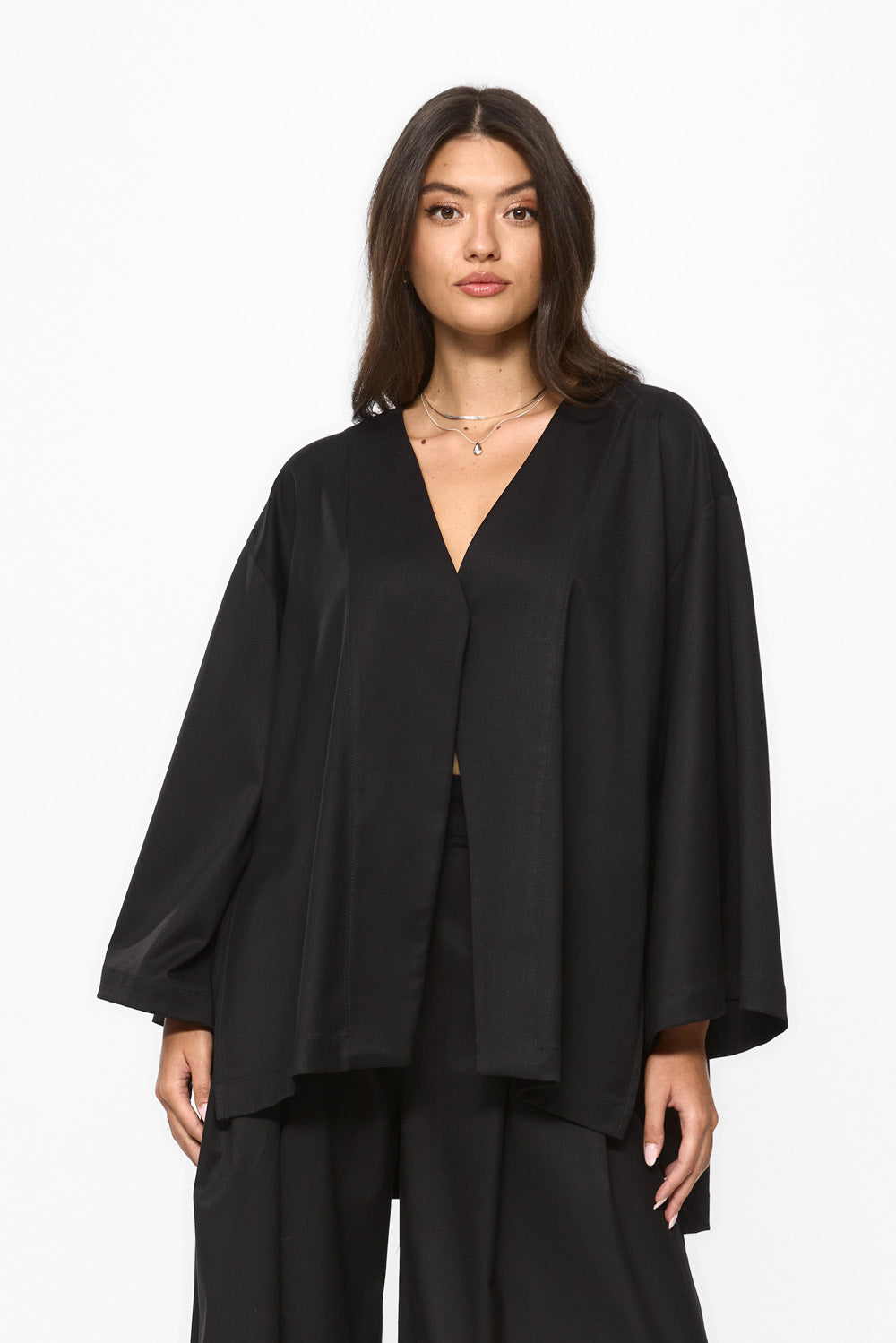 Cardigan negru din stofa Kimi