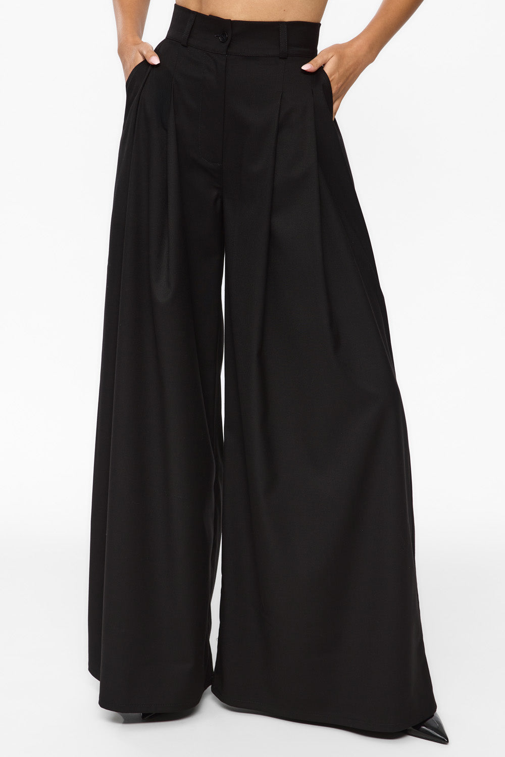 Pantalon din stofa Kimi | Femei | Negru | Stil modern și elegant | Confort și funcționalitate | Atelier Hamza