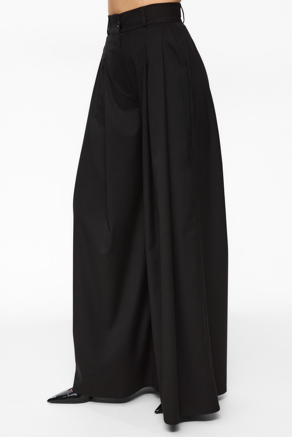 Pantalon negru din stofa Kimi