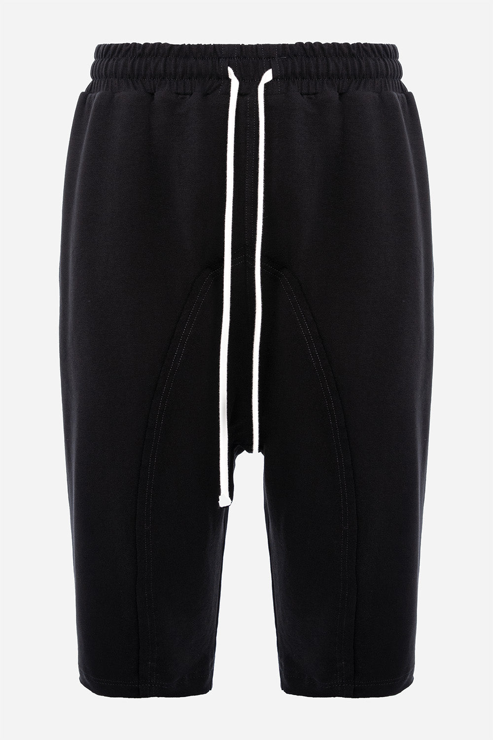Pantaloni scurți din bumbac Ryk cu tur lasat | Bărbați | Negru | Stil Modern & Elegant | Confort & Funcționalitate | Atelier Hamza