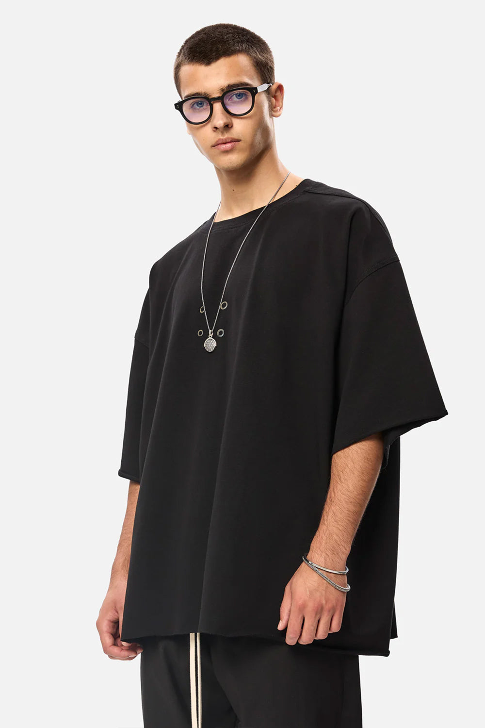 Tricou negru oversized