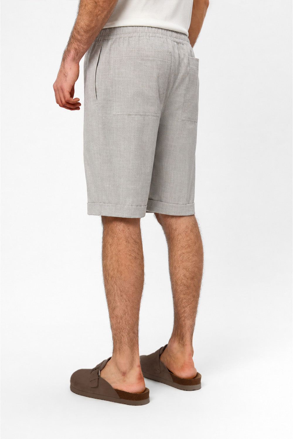 Thomas Black Melange Cloth Shorts