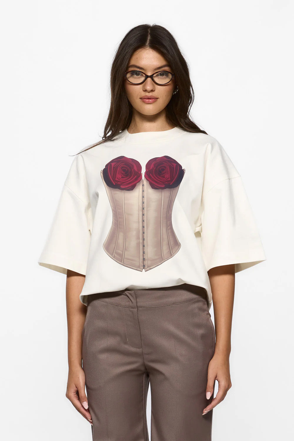 Tricou off-white cu imprimeu Vanilla 