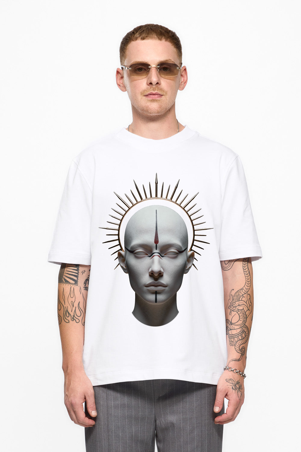 Monarh  Printed White T-Shirt