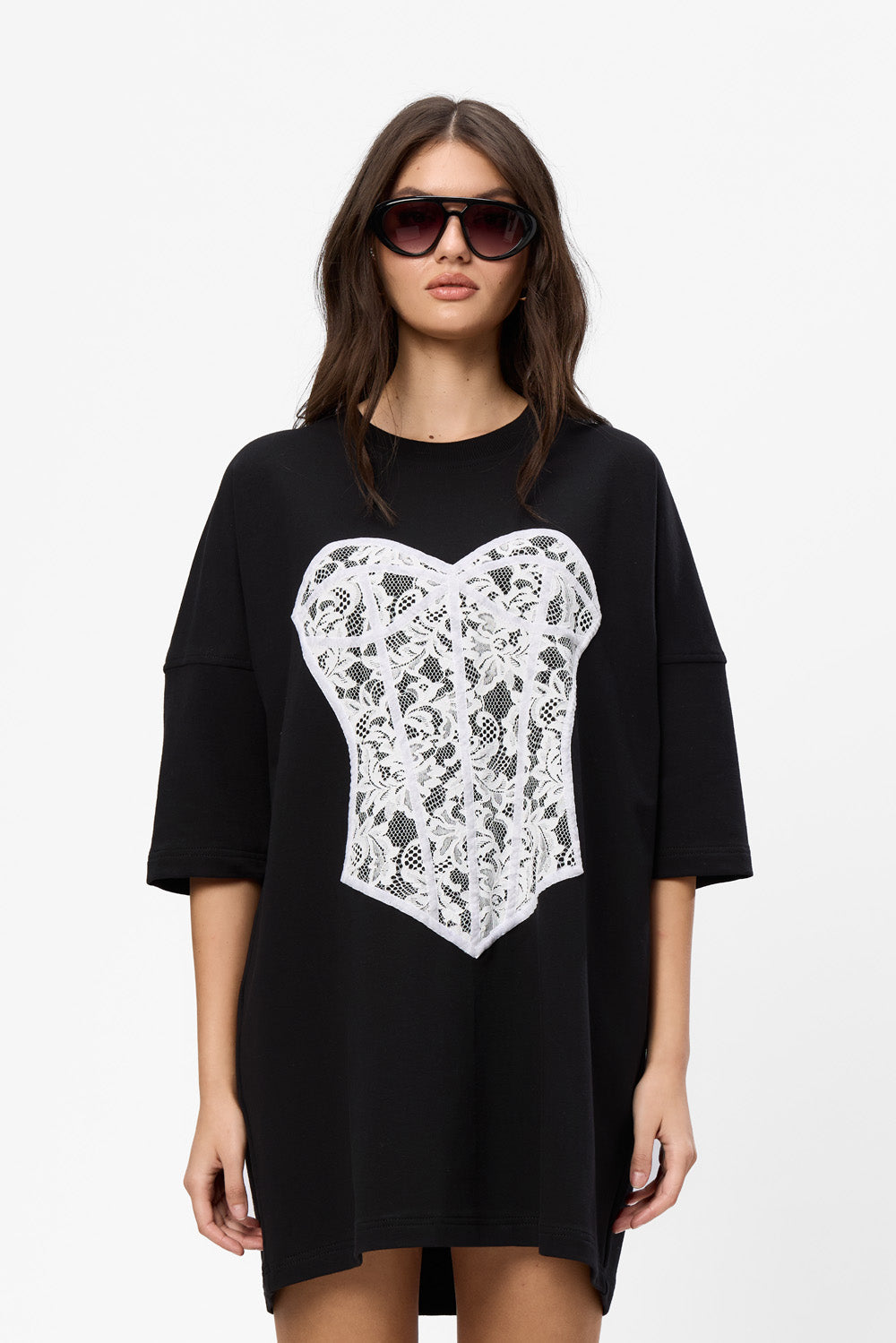 Rochie neagra cu corset cusut Silhouette