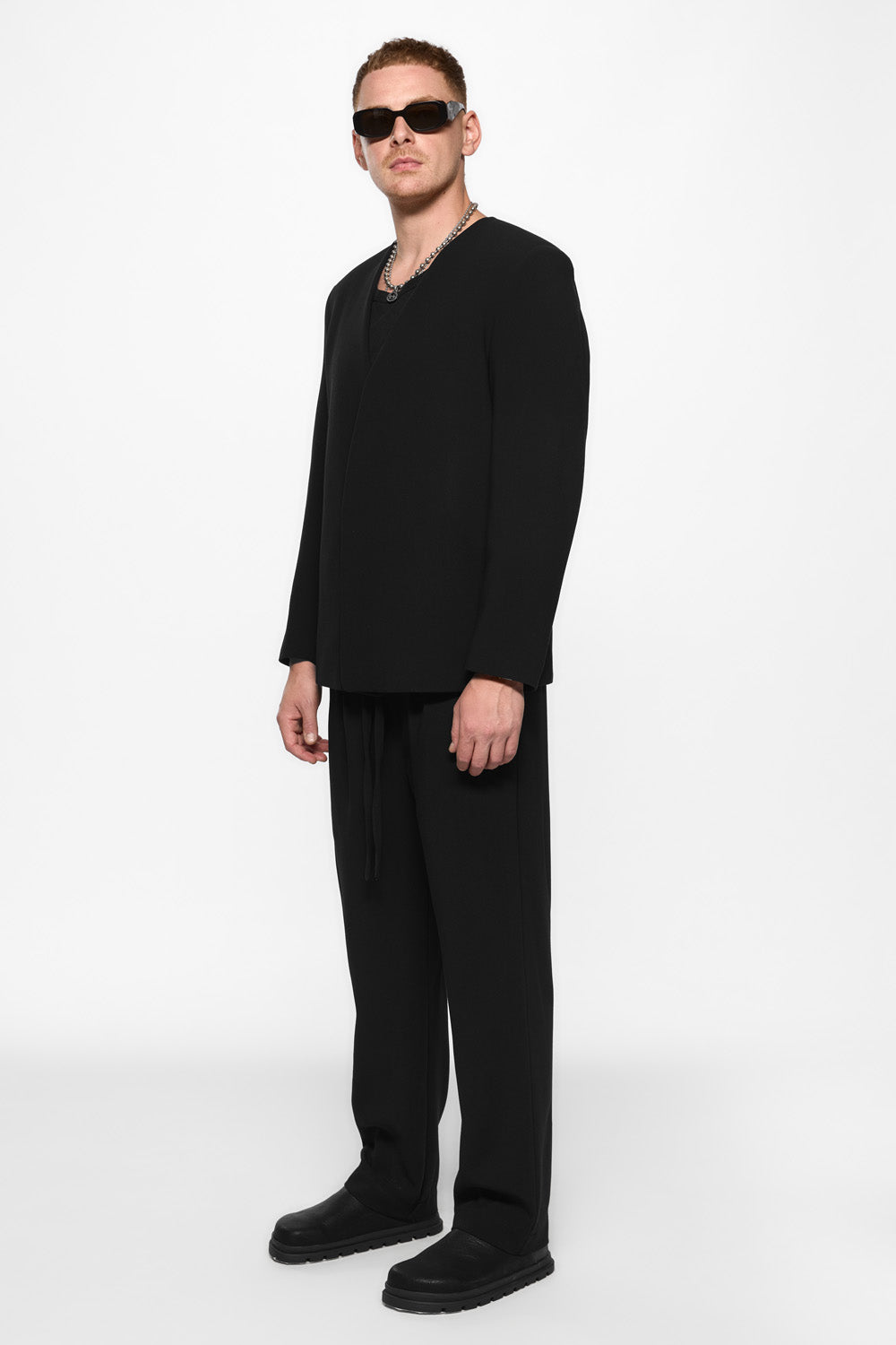 Cardigan negru din stofa de barbati 247 v2 
