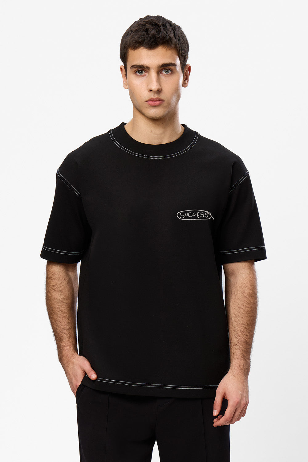 Tricou negru cu imprimeu Success 2.0