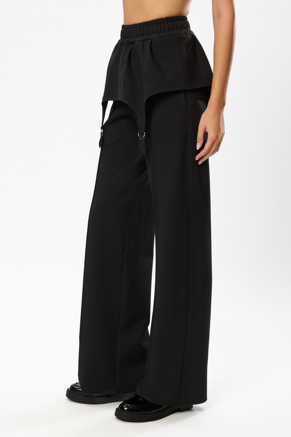 Goddess  Black elastic Pants with garter straps