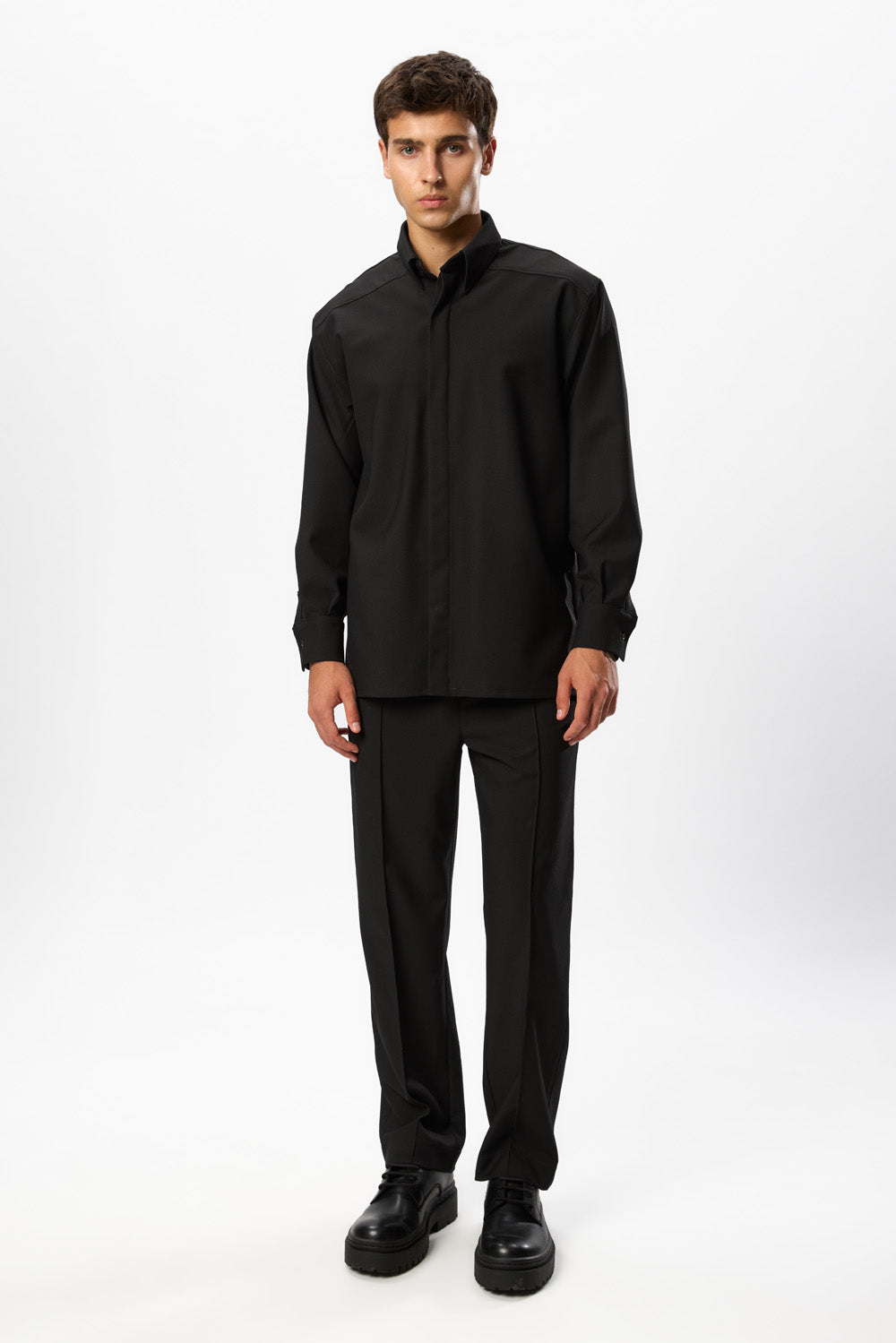 247 Black Wool Blend Shirt