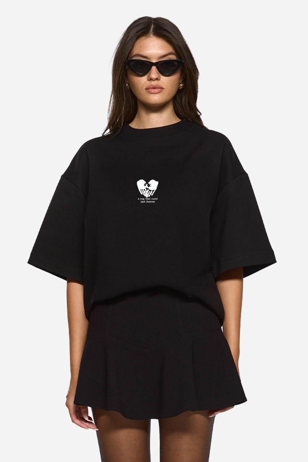 Tricou negru cu imprimeu Valentines