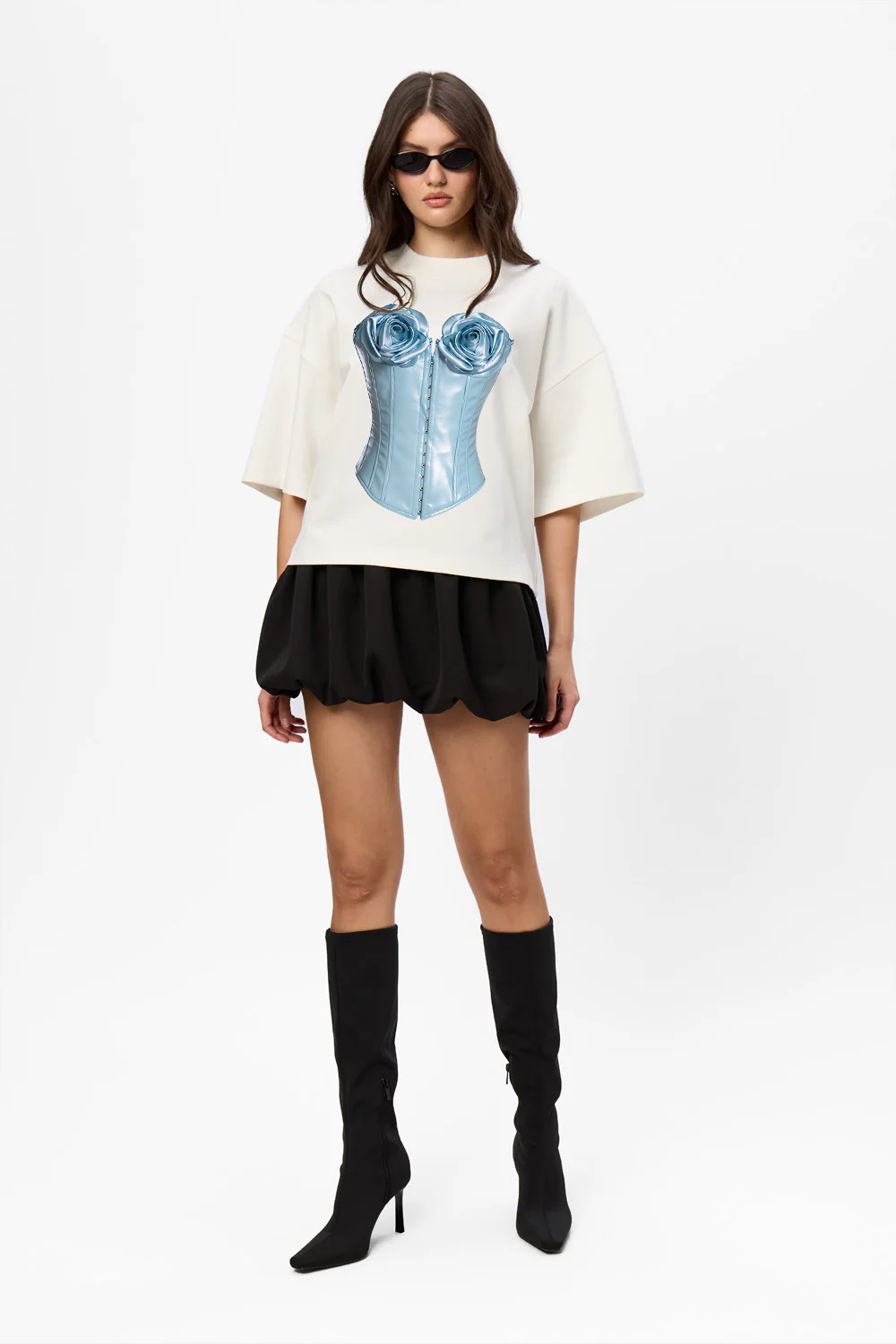 Tricou off-white cu imprimeu Charmante V2