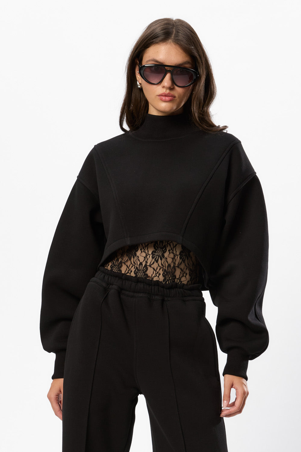 Osaka turtleneck fleece Black