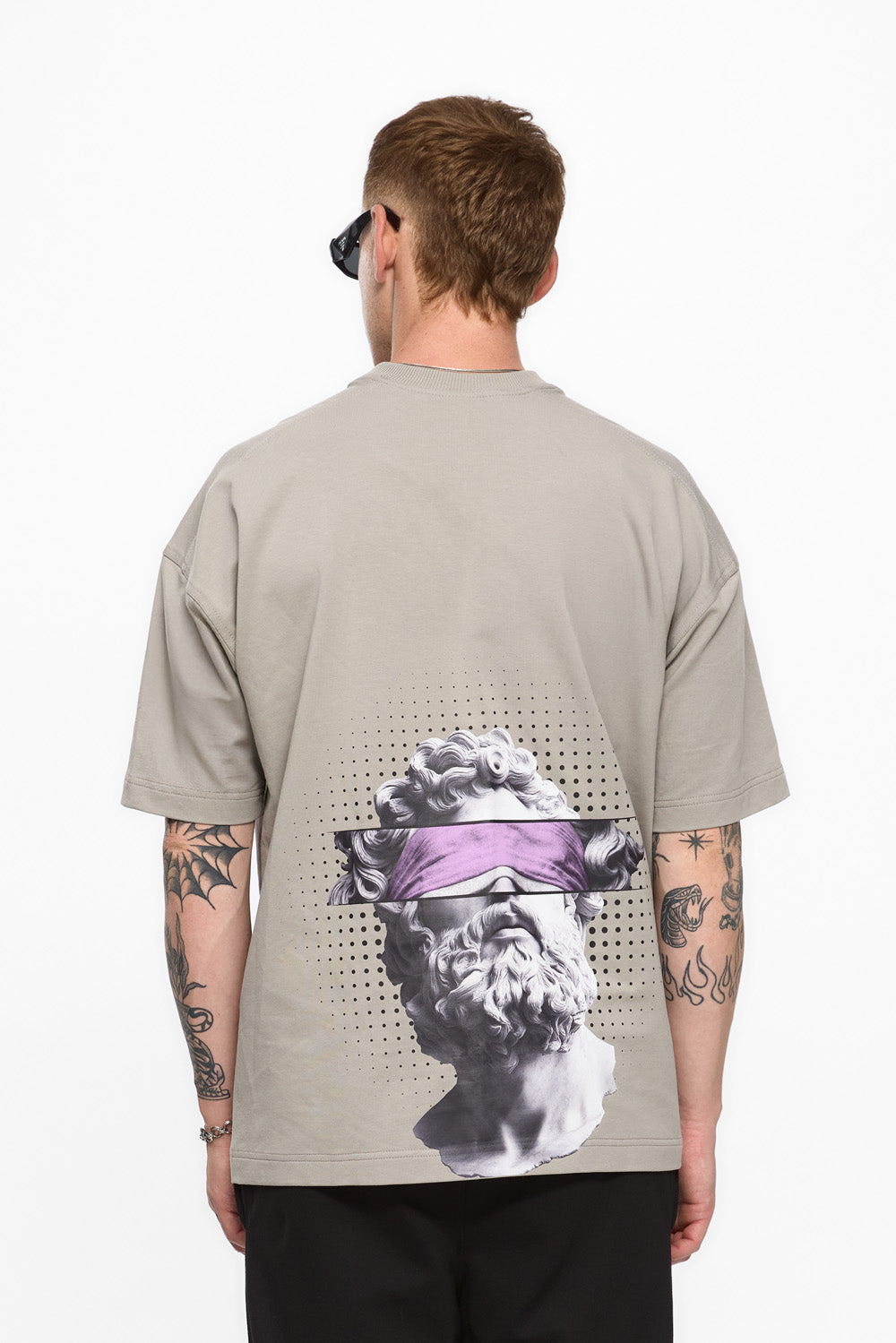 Tricou gri cu imprimeu Ruh