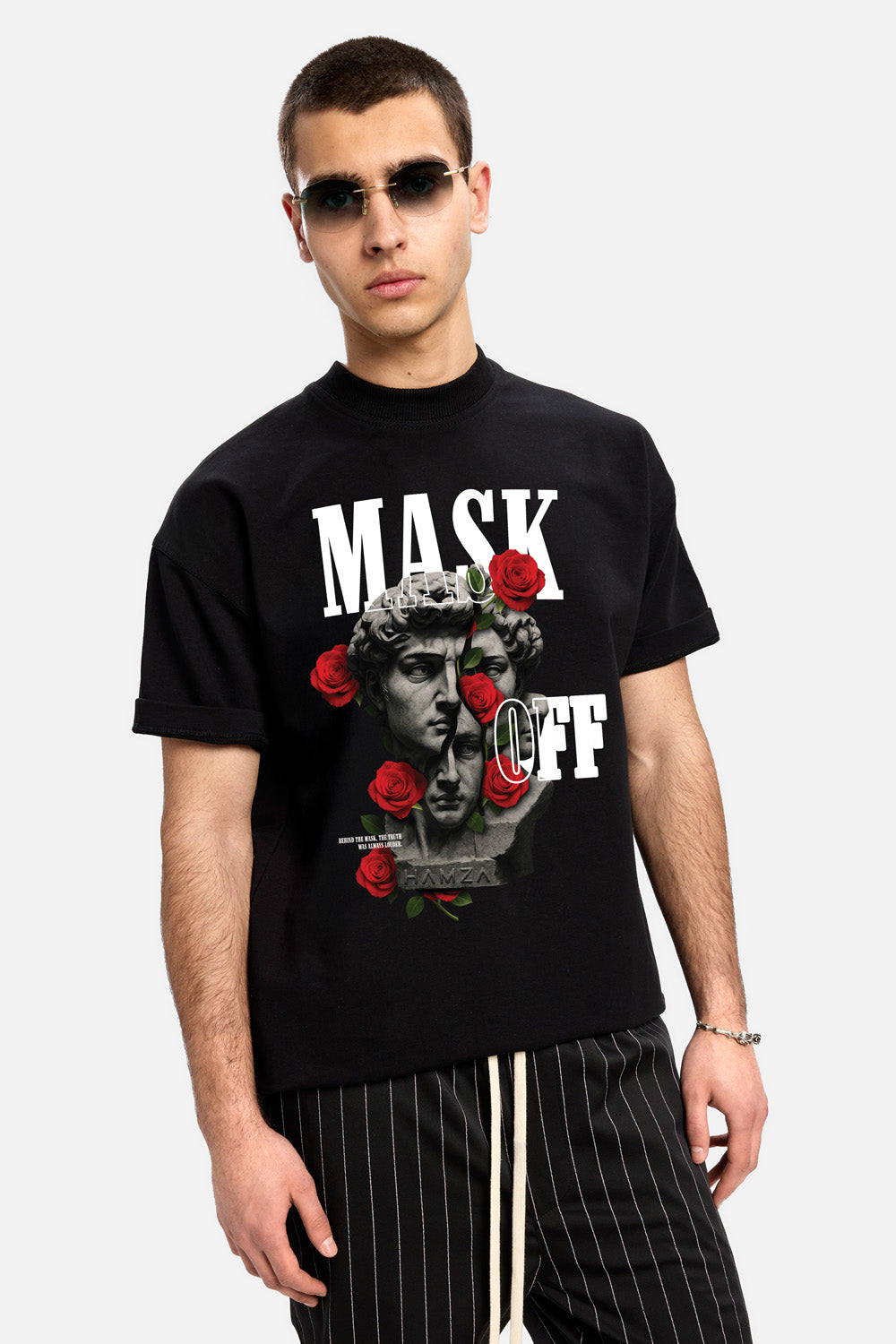 Tricou cu imprimeu Mask Off| Barbati | Negru | Stil Modern & Elegant | Confort & Funcționalitate | Atelier Hamza
