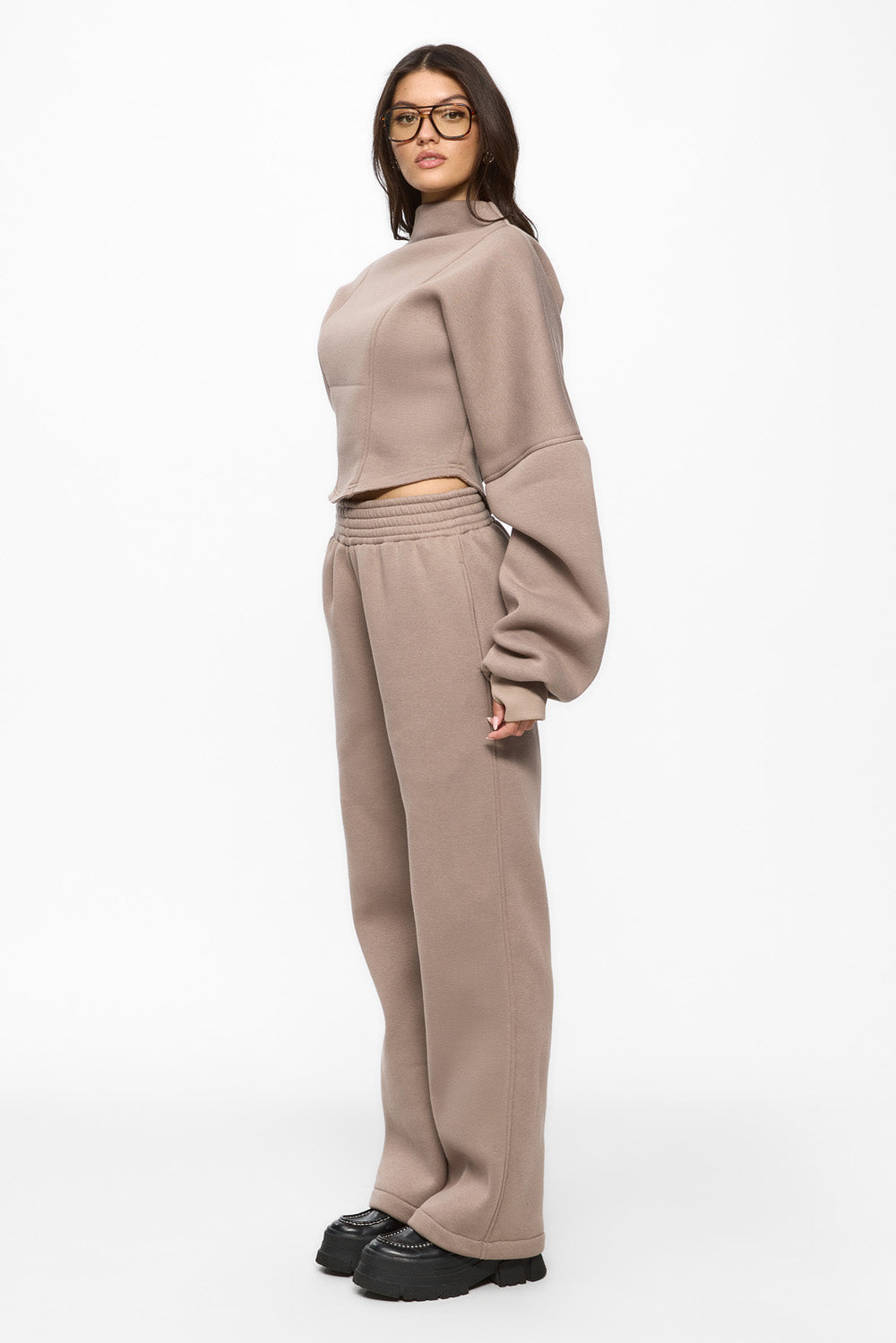 Goddess Beige Corset fleece Turtleneck