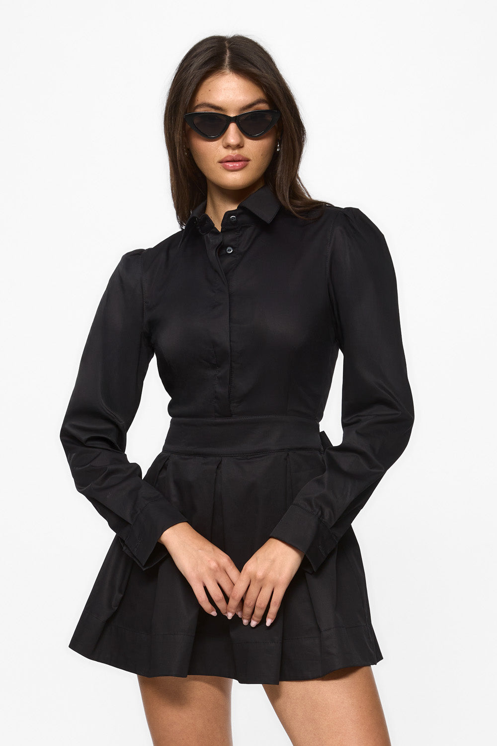Rochie mini din poplin Amis  | Femei | Negru | Stil modern și elegant | Confort și funcționalitate | Atelier Hamza