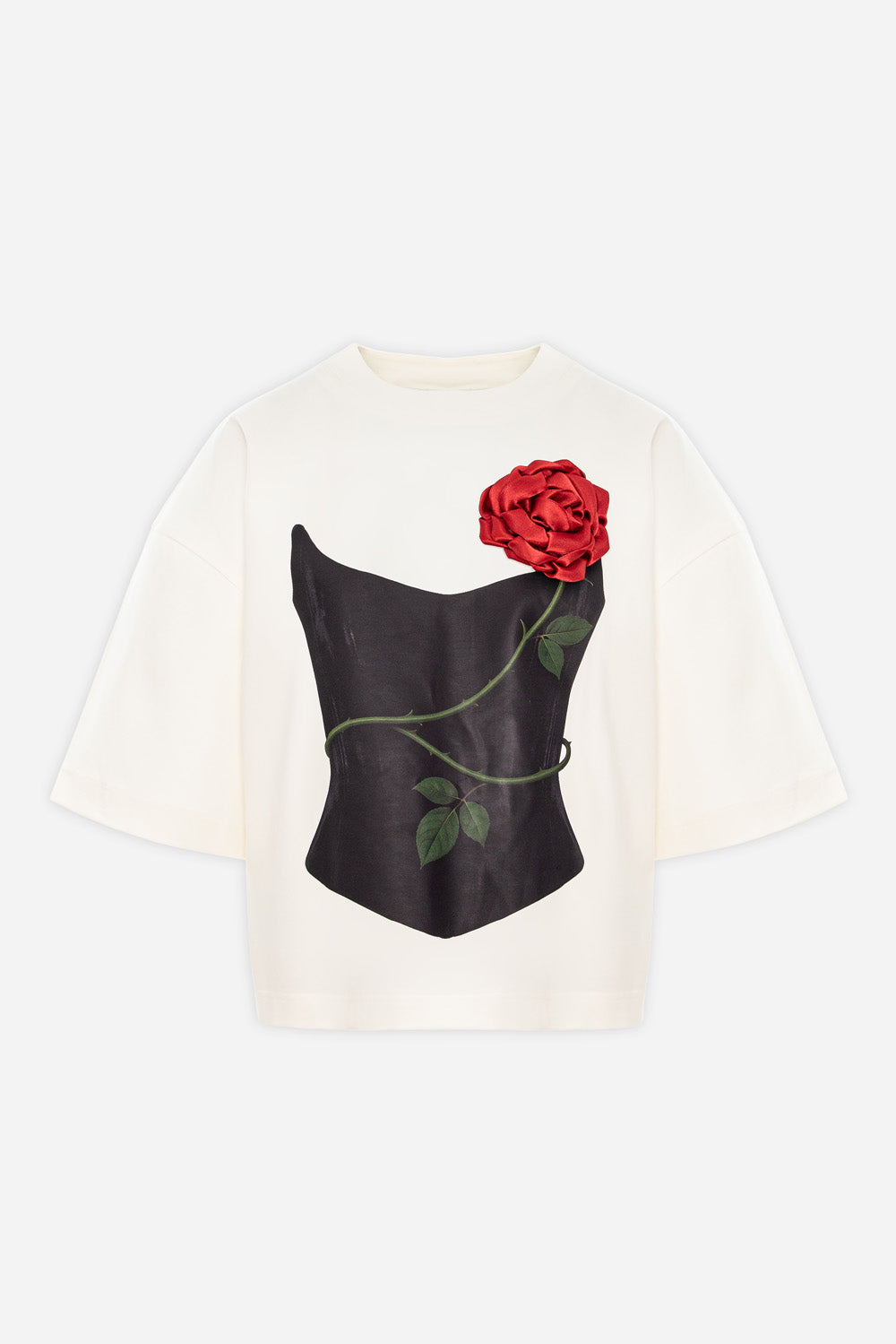 Petalia Printed Off-White T-Shirt