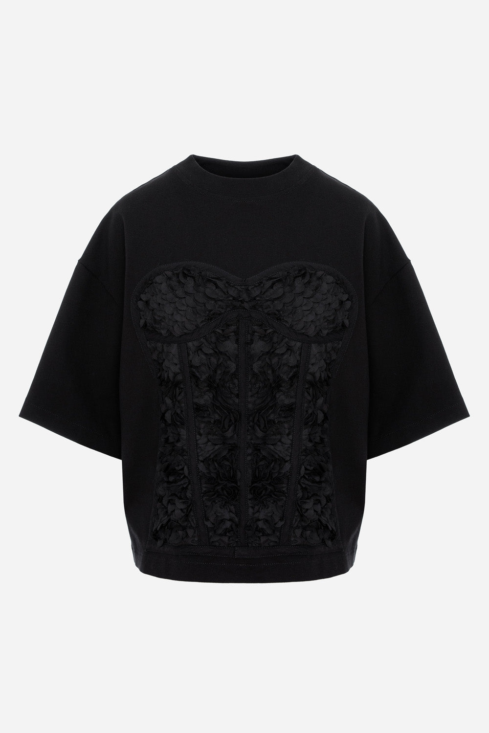 Kyo Rose Black Stitched Corset T-shirt