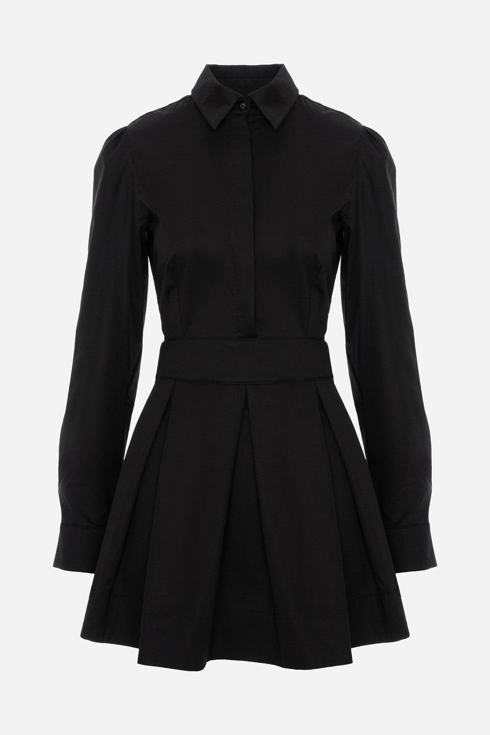 Amis Black Poplin Mini Dress