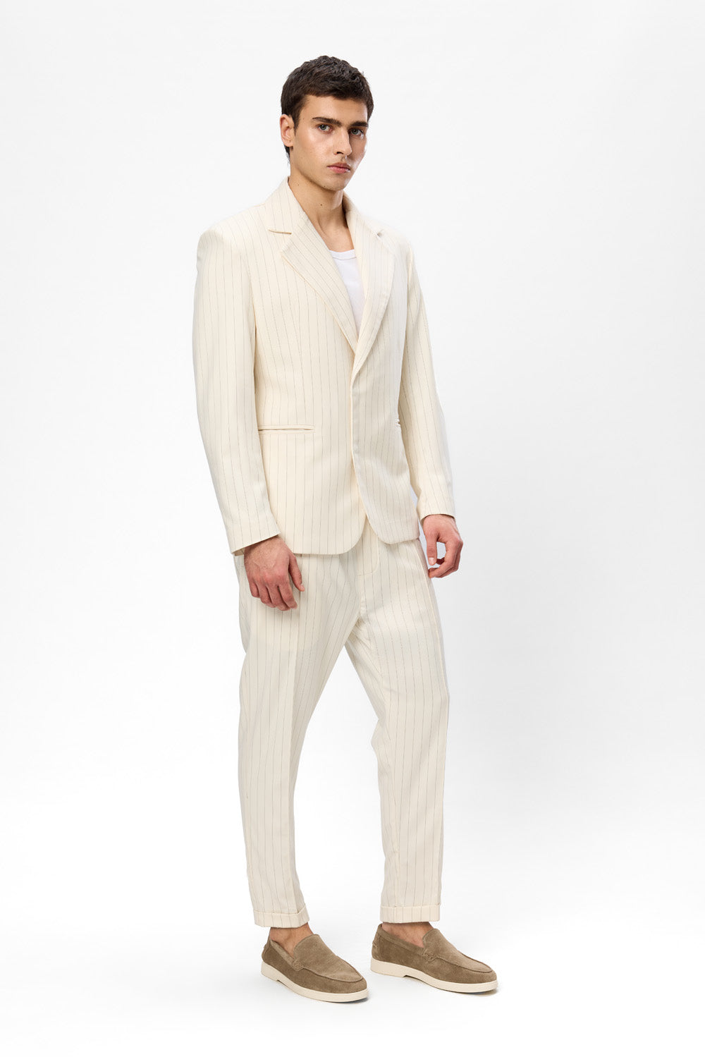 Pantaloni Vanilla din Stofa cu dungi Thom V2