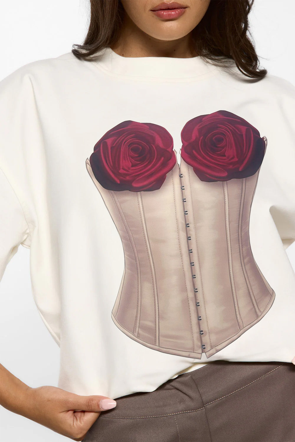 Tricou off-white cu imprimeu Vanilla 