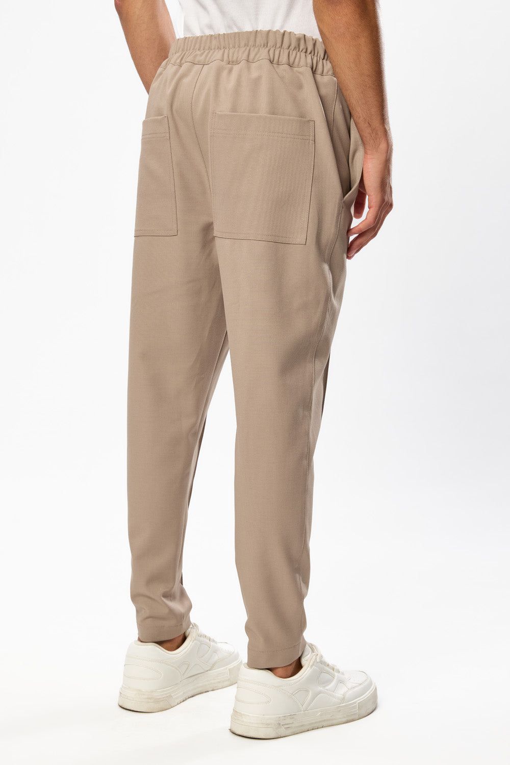 Pantaloni bej din stofa cu lana Thom V3
